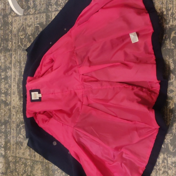 Cat And Jack Girls Large 10/12 Navy Double Breasted Coat Large 10/12 - Picture 9 of 10